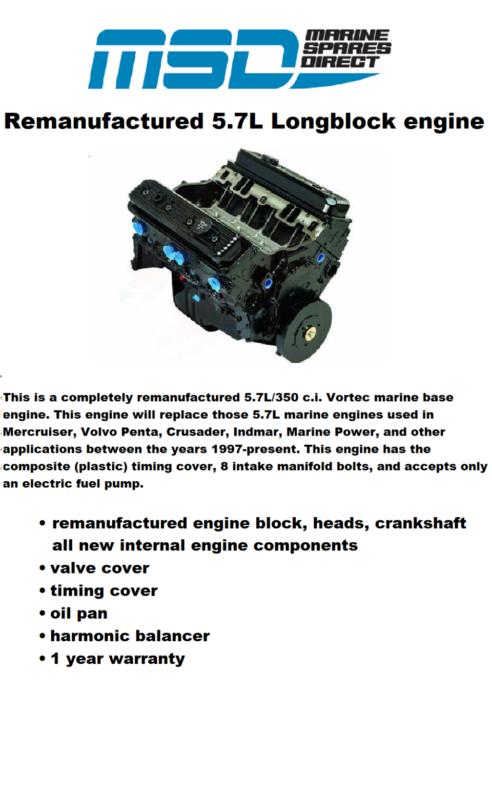 5.7L Engines – Marine Spares Direct
