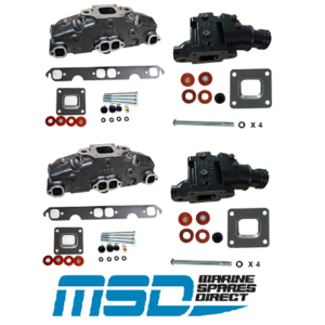 Exhaust Manifold and Riser set to suit Mercruiser 5.0, 5.7, 6.2L V8 - Dry Type